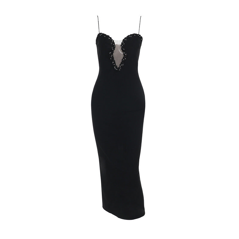 Damen Abendkleid mit tiefem V-Ausschnitt und glamourösen Strassdetails R&B