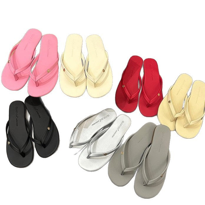 Damen Flip-Flops mit minimalistischer Riemenführung und bequemem Fußbett R&B