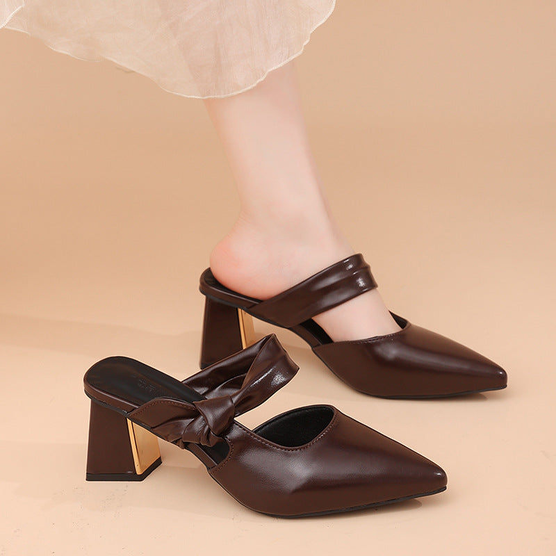 Damen Elegante Slingback Pumps mit modischem Schleifen-Detail
