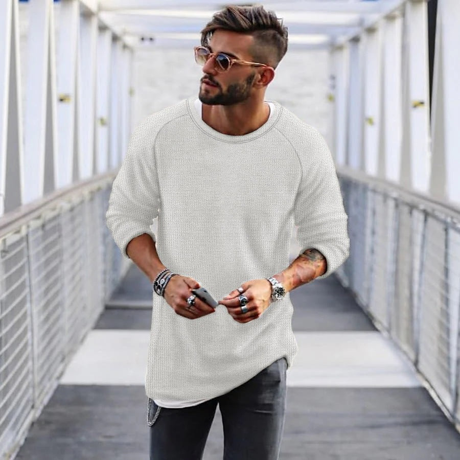 Herren lässiger Pullover mit innovativem Strickmuster R&B