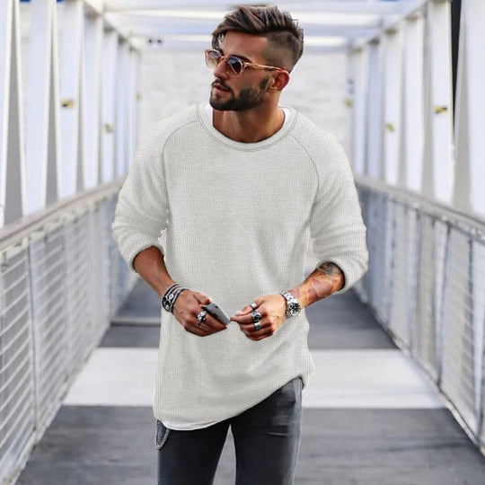 Herren lässiger Pullover mit innovativem Strickmuster R&B