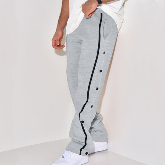Herren Sportliche Jogginghose mit Druckknopf-Detail und seitlichen Taschen R&B