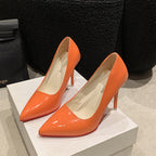 Damen Elegante High Heels mit spitz zulaufender Vorderkappe und transparentem Absatz R&B