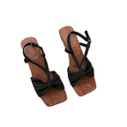 Damen Sling-Sandalen mit dekorativem Knotendesign und elegantem Absatz R&B