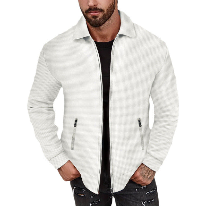 Herren modische Sweatjacke mit strukturierter Oberfläche und praktischen Reißverschlusstaschen R&B