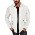 Herren modische Sweatjacke mit strukturierter Oberfläche und praktischen Reißverschlusstaschen