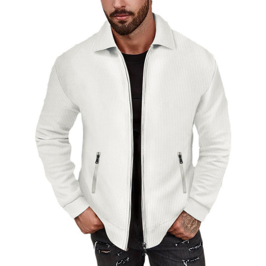 Herren modische Sweatjacke mit strukturierter Oberfläche und praktischen Reißverschlusstaschen R&B