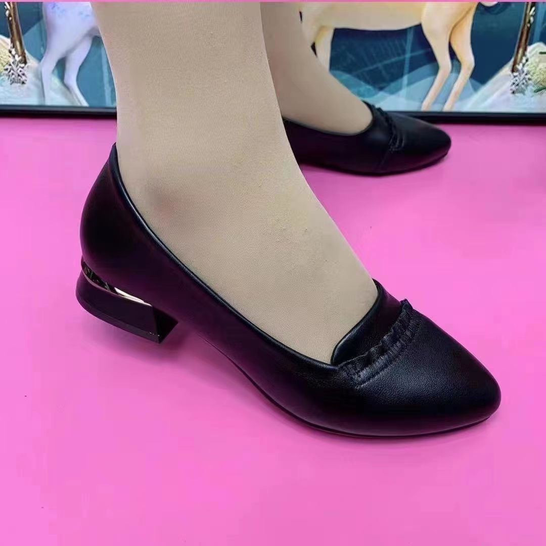 Damen elegante Ballerinas mit modischem Absatz und dezentem Design R&B