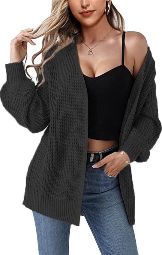 Damen Lässiger Strickcardigan mit beeindruckendem strukturiertem Design und lässigem Schnitt R&B