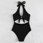 Damen Hochgeschnittener Cut-Out Badeanzug