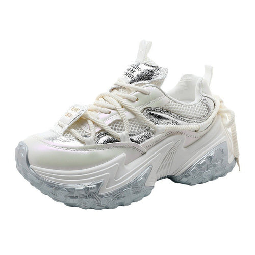 Damen modische Sneakers mit glänzenden Akzenten und stoßdämpfendem Sohlenprofil R&B