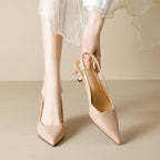 Damen Slingback-Pumps mit spitzem Zehenbereich und elegantem Hochglanz