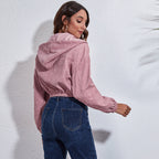 Damen lässige Kapuzenjacke mit großzügigen Taschen und Reißverschluss R&B