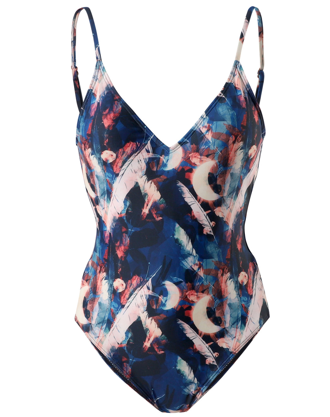 Damen Einteiler-Badeanzug mit floralem Kunstdesign R&B