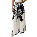 Damen weite Palazzo-Hose mit floralem Muster