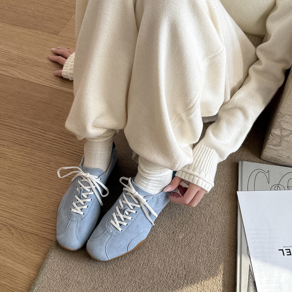 Damen Bequeme Sneakers aus hochwertigem Wildleder mit atmungsaktiver Innensohle R&B