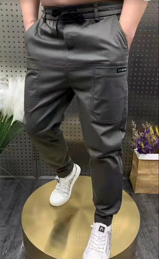 Herren nan sportive Cargojoggerhose mit elastischem Bund, Kordelzug und konischem Beinabschluss R&B