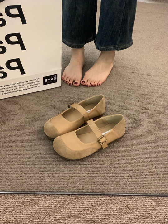 Damen komfortable Ballerinas mit modischem Riemchen und weichem Innenfutter R&B