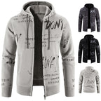 Herren Kapuzenjacke mit grafischem Print und hochelastischen Eigenschaften