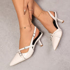 Damen Slingback-Pumps mit eleganten Schnallen und hochwertiger Lackleder-Oberfläche R&B