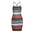 Damen Bodycon Kleid mit verführerischem Streifenmuster und feinen Spaghettiträgern R&B