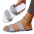 Damen Glamouröse Riemensandalen mit funkelnden Akzenten und weichem Fußbett R&B
