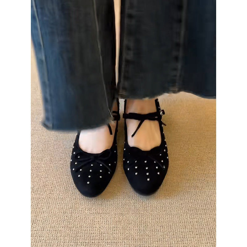 Damen Elegante Ballerinas mit funkelnden Nieten und bequemer Sohle