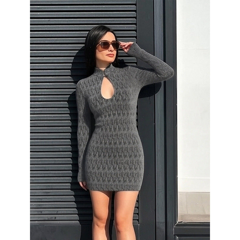Damen figurbetontes Kurzarmkleid mit modernen Rippstrukturen R&B
