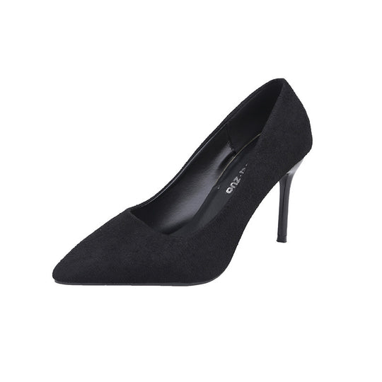 Damen nan spitze Veloursleder-Optik Pumps mit gepolstertem Fußbett und schlankem Stilettoabsatz R&B