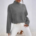Damen modischer Kragenpullover aus weicher Wolle