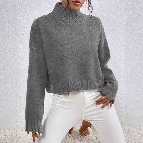 Damen modischer Kragenpullover aus weicher Wolle R&B