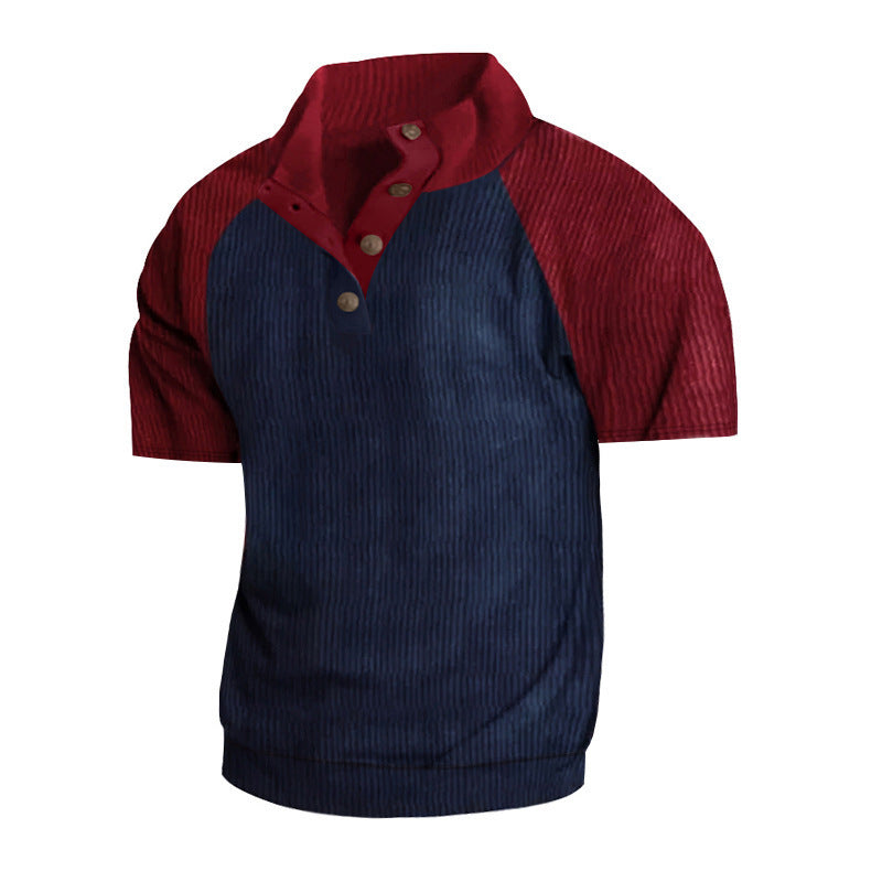 Herren nan Lagenlook-Oberteil mit Velours-Latz und kurzärmeliger Baumwoll-Einlage R&B