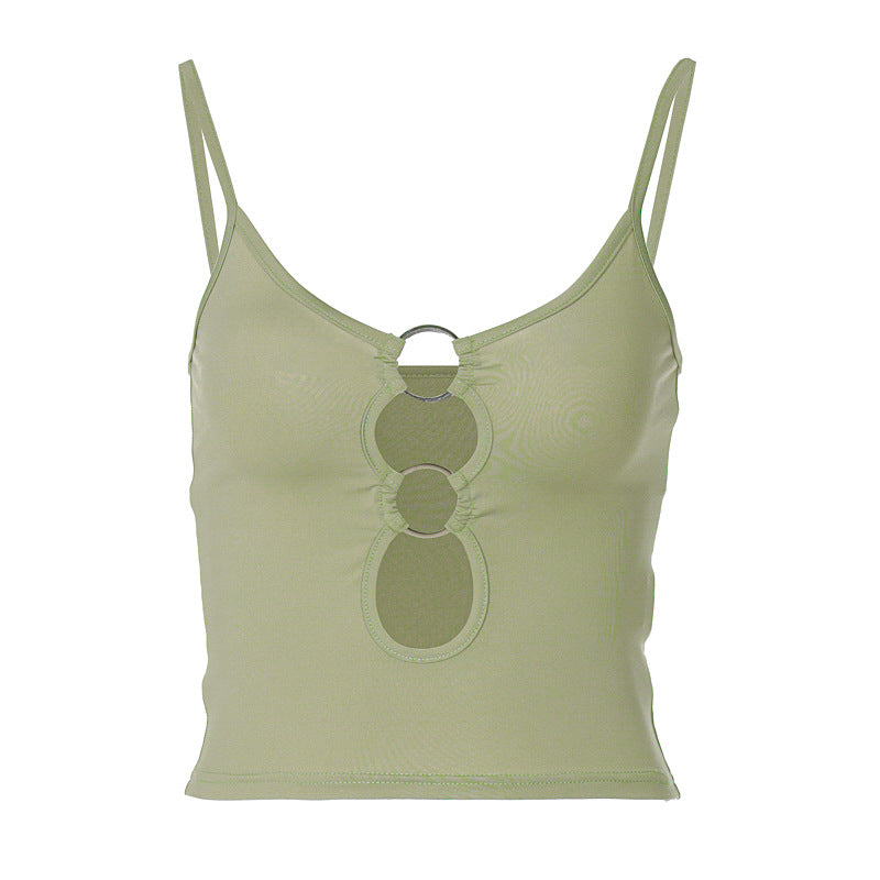 Damen Crop-Top mit dekorativen Cut-Outs R&B