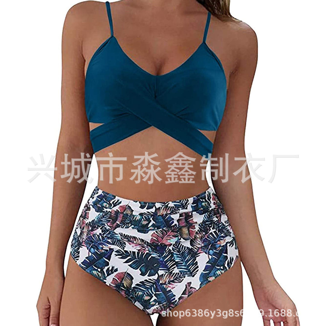 Damen Crop-Top Bikini-Set mit geflochtenem Design R&B
