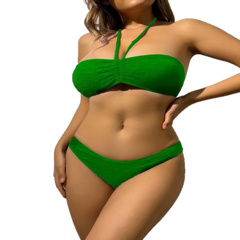 Damen Bandeau-Bikini mit elastischen Trägern und raffiniertem Wickeldetail R&B
