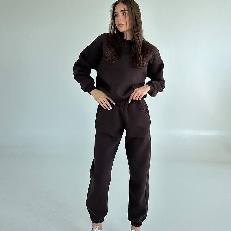 Damen umfassendes Komfort-Sweatset mit lässigem Schnitt und elastischem Bund R&B