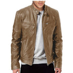 Herren Robuste Leder Bikerjacke
