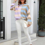 R&B | Strickbluse mit Pastellfarben Polyester Lässig und Farbenfroh