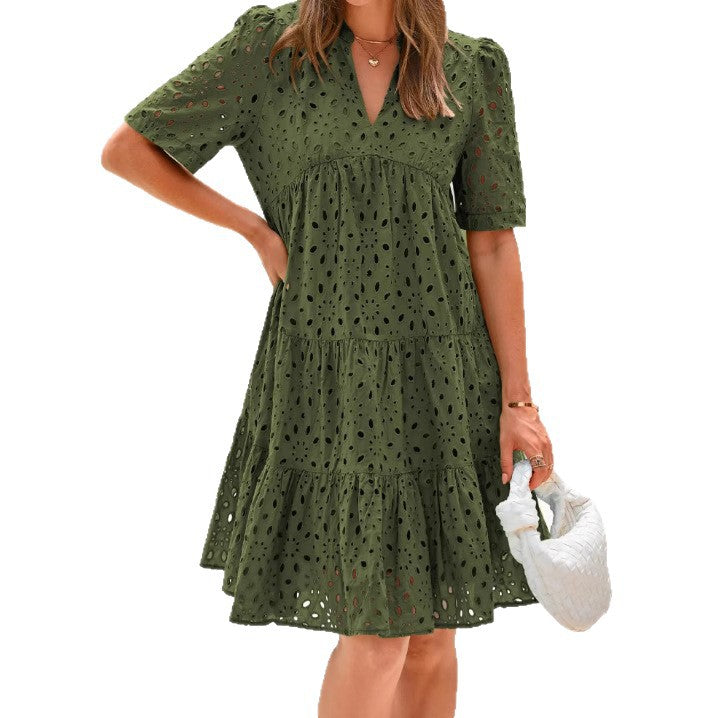 Damen Sommerkleid mit luftigen Lochmuster von R&B