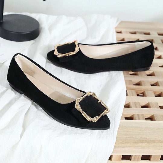 Damen Ballerinas mit eleganter Schmuckschließe R&B