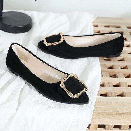Damen Ballerinas mit eleganter Schmuckschließe R&B