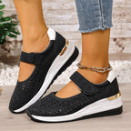Damen Komfortable Sneaker mit atmungsaktiven Cut-Outs und verstellbarem Klettverschluss R&B