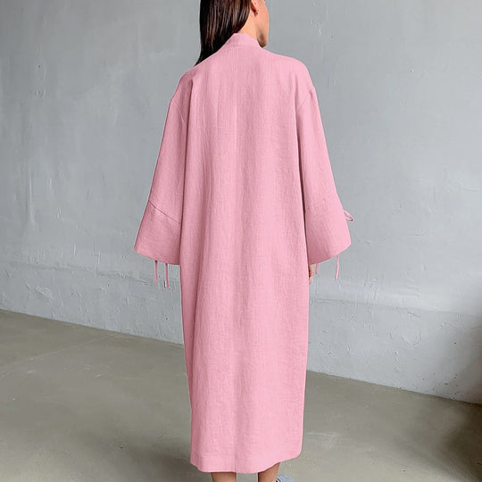 Damen Langärmliger Kimono-Robe mit seitlichem Bindeband R&B