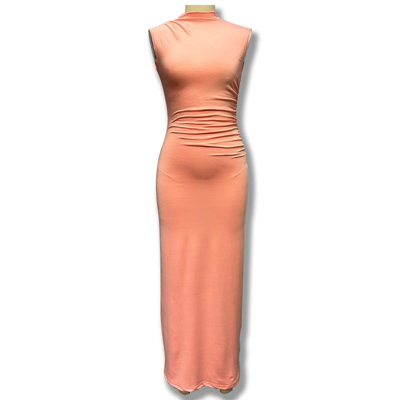 Damen Elegantes figurbetontes Midi-Kleid mit asymmetrischem Saum R&B