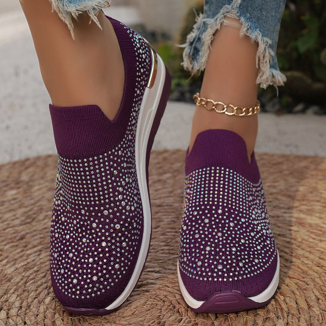 Damen Glitzernde Slip-On Sneakers mit atmungsaktivem Obermaterial und modischem Design R&B