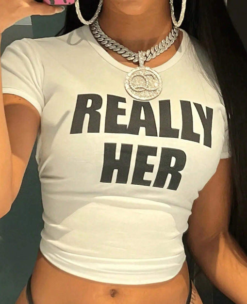 Damen Crop-Top mit floralem Grafikdruck und figurbetontem Schnitt R&B