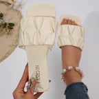 Damen Bequeme Slip-On Sandalen mit modischem Rüschen-Design R&B