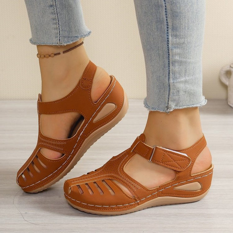 Damen Komfortable Keil-Sandalen mit atmungsaktiven Riemen R&B
