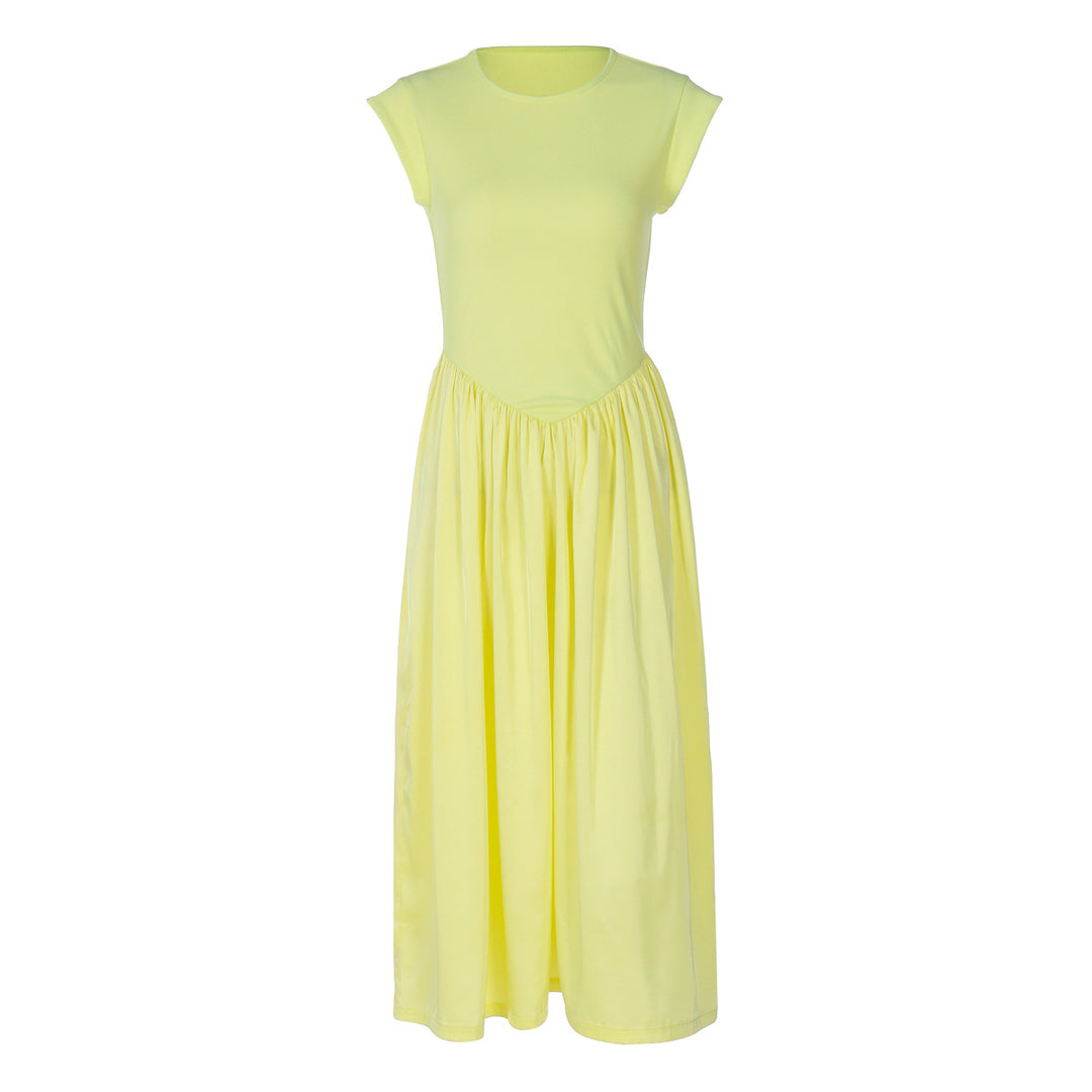 Damen Langes figurumspielendes Sommerkleid mit Längsnaht und elegantem Bund R&B