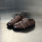 Damen Elegante Mokassins mit doppeltem Schnallenverschluss und perforiertem Design R&B